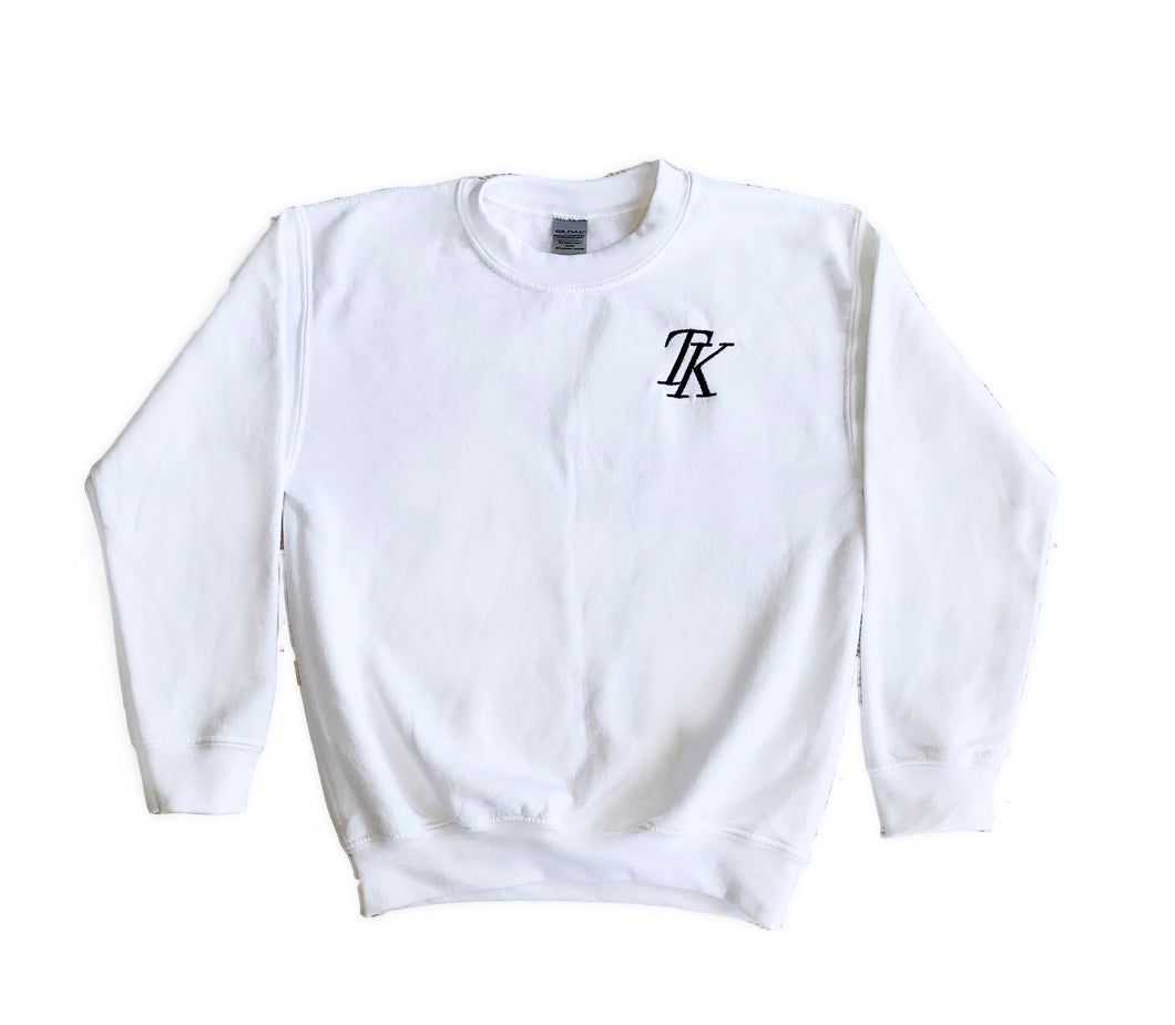 TK Embroidered Crewneck White